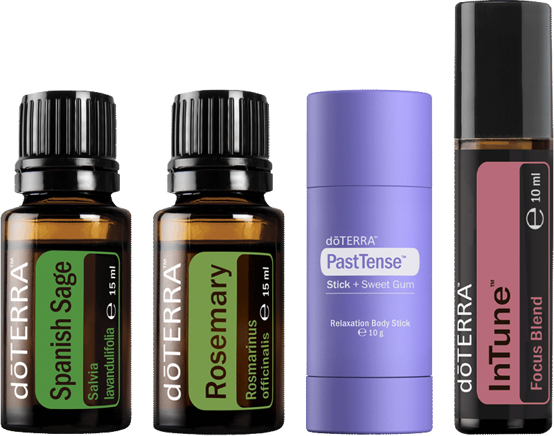 Jesienny zestaw Autumn Exclusives Kit 2026 doTERRA – InTune, rozmaryn, szałwia lawendolistna, sztyft PastTense + ambrowiec